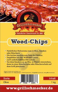 Räucher Chips von Grillschmecker 1kg Olive