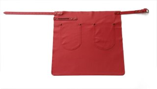 FEUERMEISTER© Premium-Halb-Lederschürze aus Nappaleder Farbe rot Größe 2