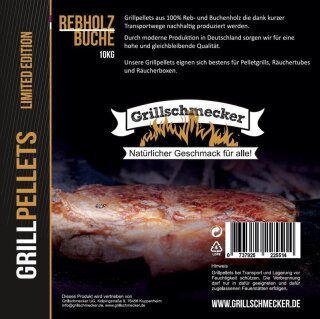 GRILLSCHMECKER Grillpellets Rebholz/Buche10kg