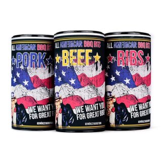 ROYAL SPICE All American BBQ Rub Set - Pork, Beef & Ribs - 3x350g - Authentisch Amerikanische Barbecue Trockenmarinaden