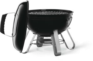 Tisch-Holzkohlegrill Rund (Ø 29 Cm) Mit Deckel - Tragbarer Grill In Taupe/Braun