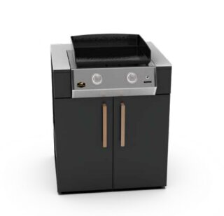 BRABURA Küchenmodul mit Bambus Griffen KC 80 für Plancha (L Class 20)