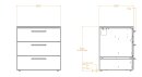 BRABURA Küchenmodul mit Edelstahl Griffe CT 90 Schubladen