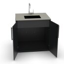 BRABURA Küchenmodul mit Edelstahl Grifffen CT 90 Spülmodul