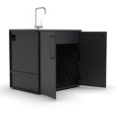 BRABURA Küchenmodul mit Edelstahl Grifffen CT 90 Spülmodul