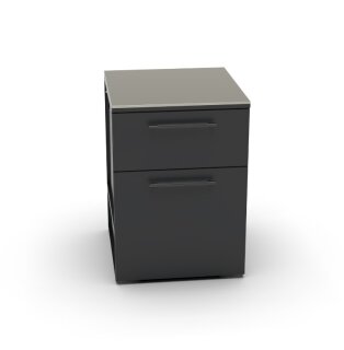 BRABURA Küchenmodul mit schwarzen Edelstahl Griffe CT 60 Schubladen