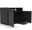 BRABURA Küchenmodul mit schwarzen Edelstahl Griffe KC 120 für Grill
