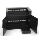 BRABURA Küchenmodul mit schwarzen Edelstahl Griffe KC 120 für Plancha L Class 40