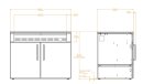 BRABURA Küchenmodul mit schwarzen Edelstahl Griffe KC 120 für Plancha L Class 40